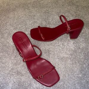 Mariette Red Wine Leather Heels | Steve Madden *discontinued*